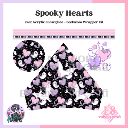 Spooky Hearts - 24oz Snowglobe Wrapper Kit image 1