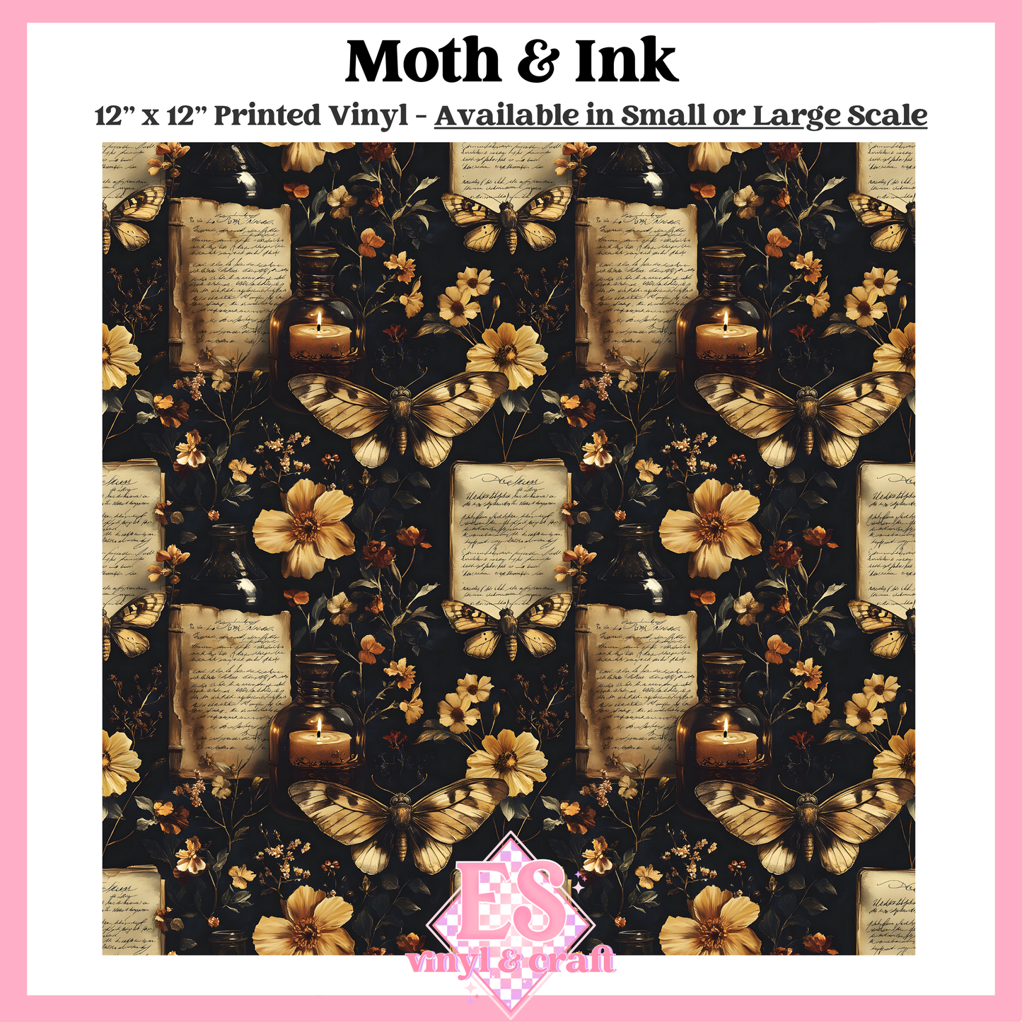 Moth & Ink - Small or Large Scale Options - 12" x 12" Sheet image 0