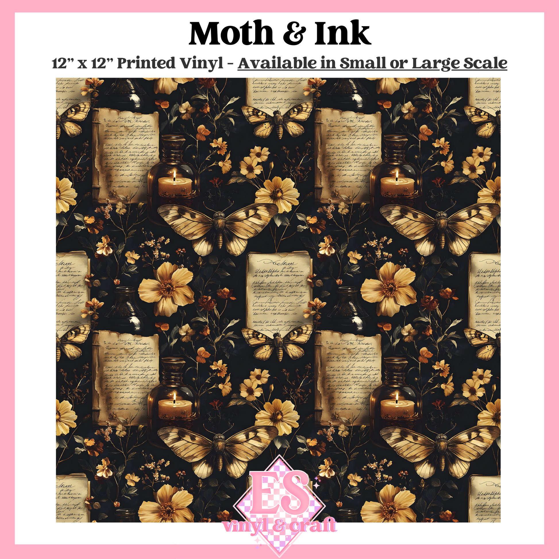 Moth & Ink - Small or Large Scale Options - 12" x 12" Sheet image 0