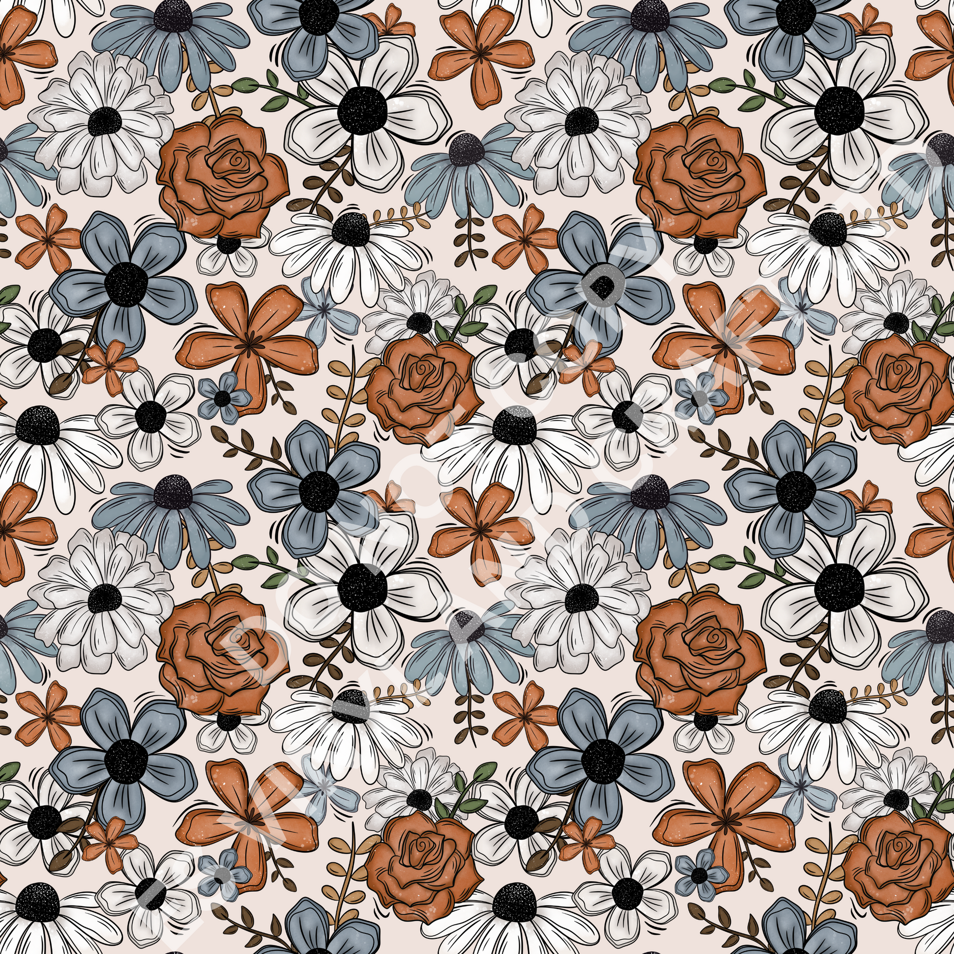 Florals - Holographic or Normal Printed Vinyl (A4 or 12" x 12" Sheet) image 2