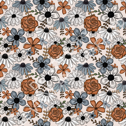 Florals - Holographic or Normal Printed Vinyl (A4 or 12" x 12" Sheet) image 2