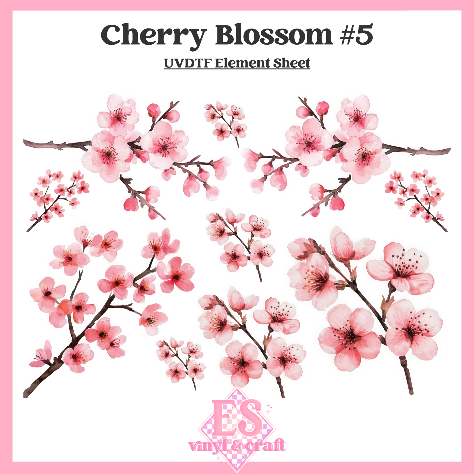 Cherry Blossoms - UVDTF (A4 Sheet) 210mm x 300mm image 2