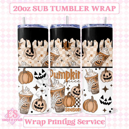 Pumpkin Spice - Full 20oz Tumbler Sublimation Print image 0