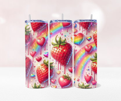 Strawberries - Full 20oz Tumbler Sublimation Ready To Print image 2