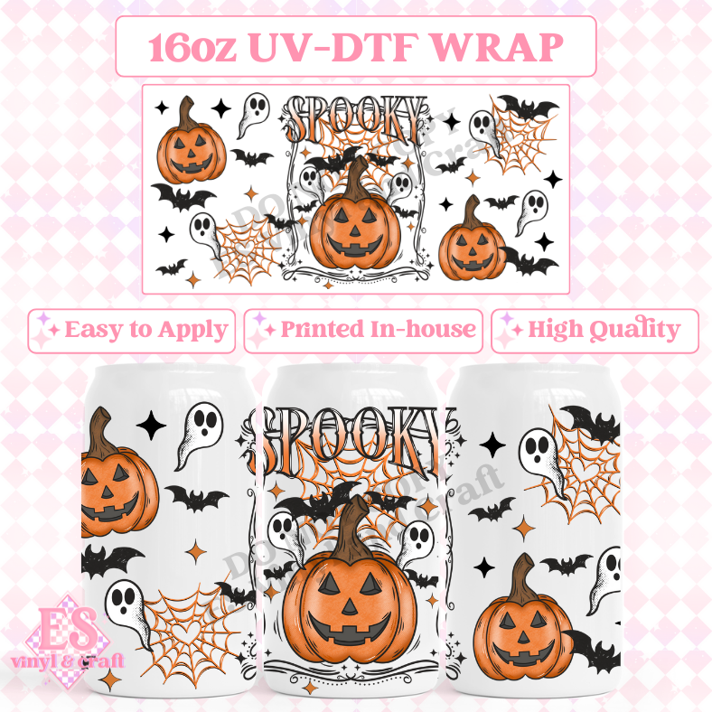 Spooky - 16oz Beer Can / Libbey UV-DTF image 0