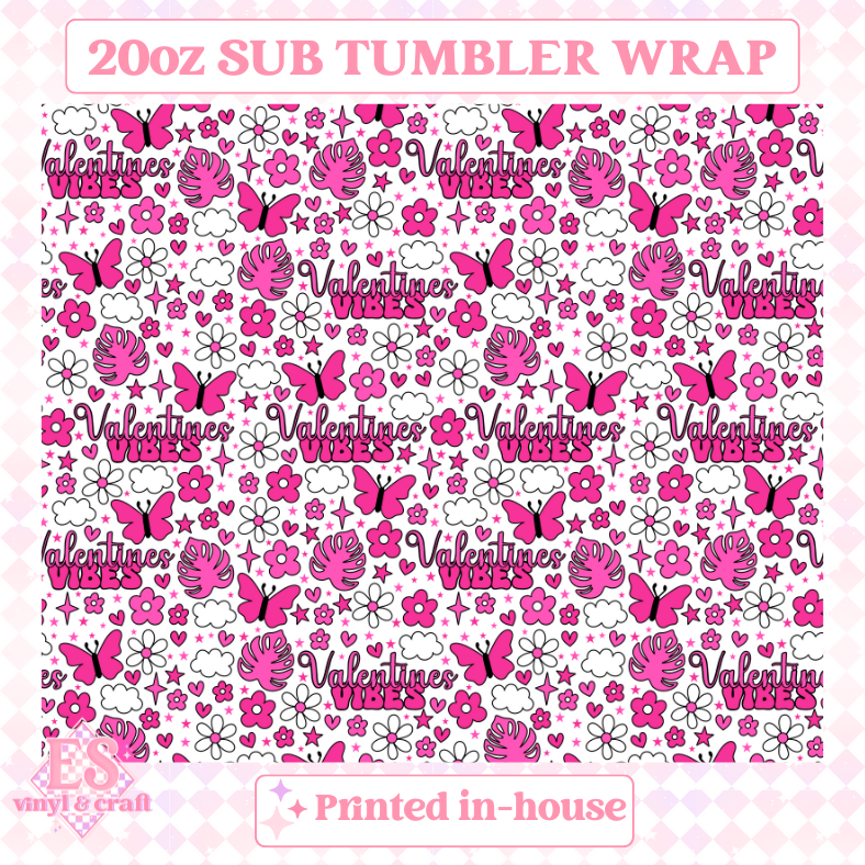Valentine's Vibes (Seamless) - Full 20oz Tumbler Sublimation Print image 1