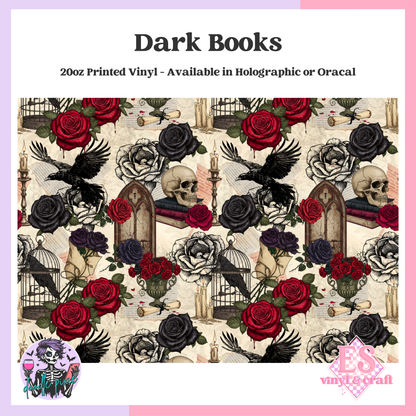 Dark Books - 20oz Printed Tumbler Self Adhesive Vinyl image 0