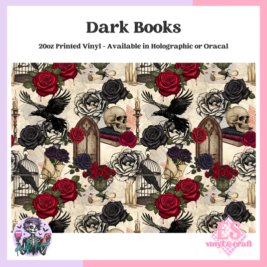 Dark Books - 20oz Printed Tumbler Self Adhesive Vinyl image 0