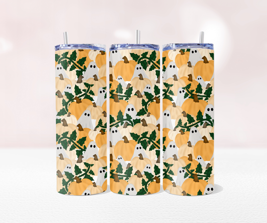 Pumpkin Ghosts - Full 20oz Tumbler Sublimation Ready To Print image 0