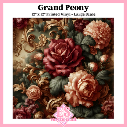 Grand Peony - Small or Large Scale Options - 12" x 12" Sheet image 2