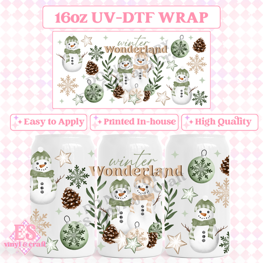 Winter Wonderland - 16oz Beer Can / Libbey UV-DTF Transfer image 0