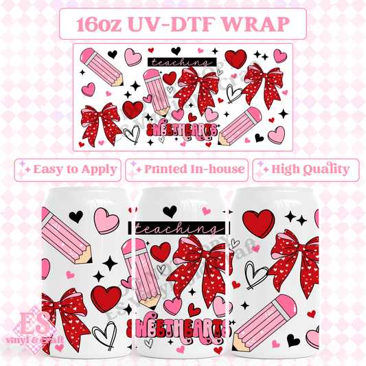 Teaching Sweethearts - 16oz Beer Can / Libbey UV-DTF image 0