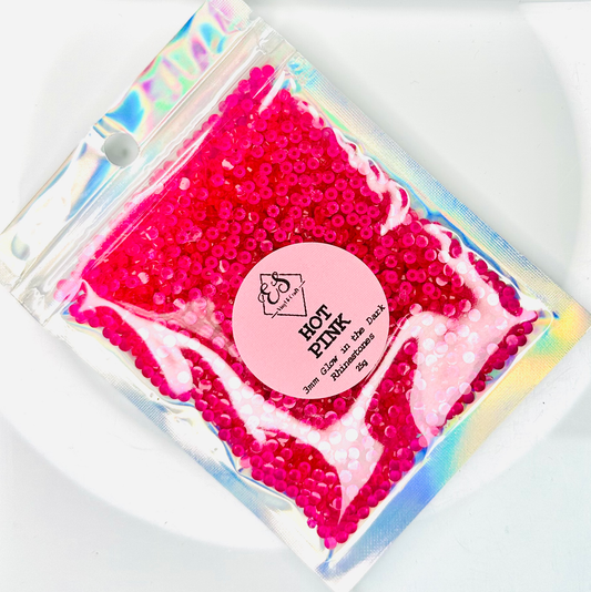 Hot Pink - Glow in the Dark Resin Rhinestones (3mm, 4mm & 5mm) image 0