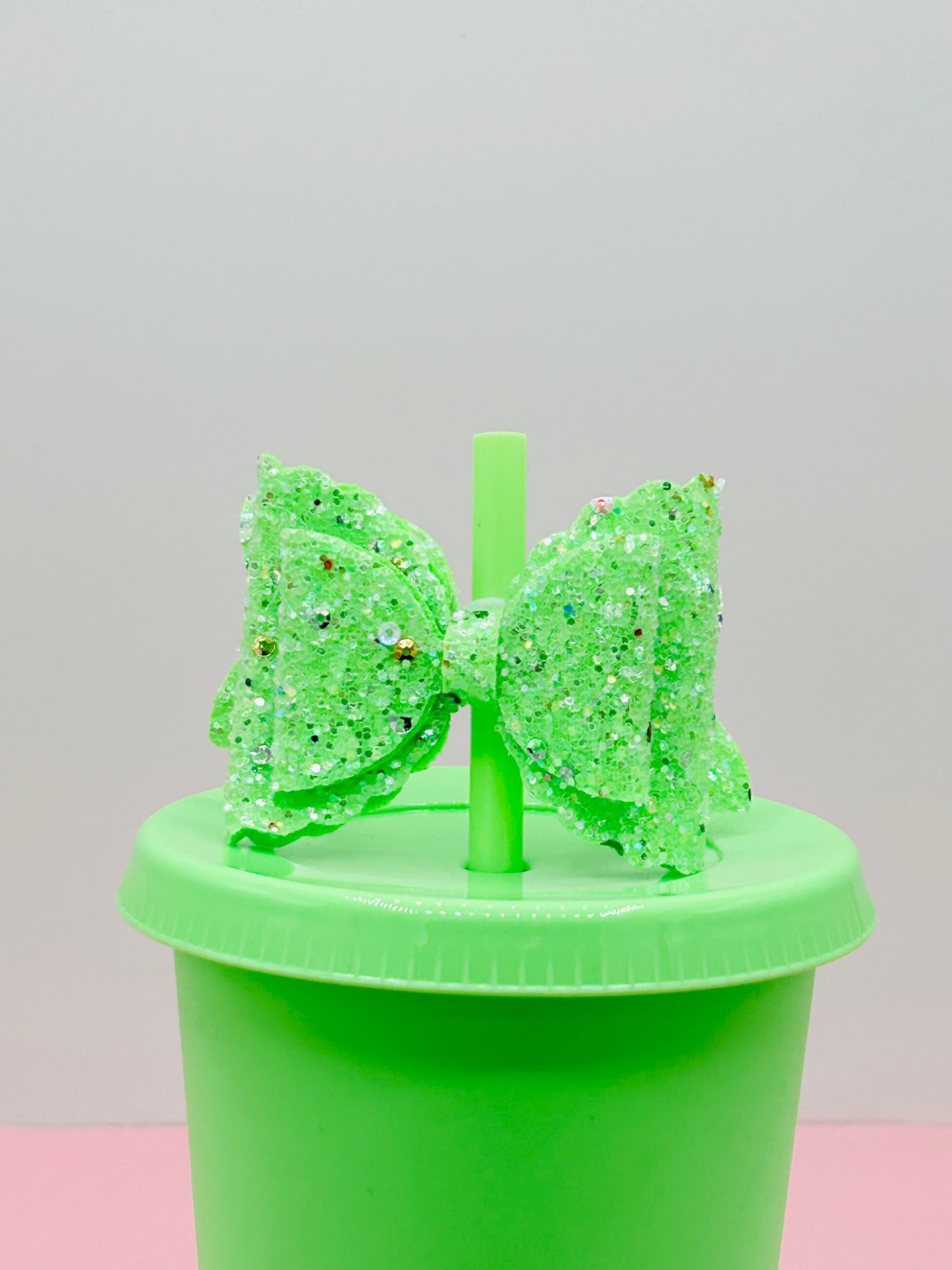 Bow Straw Topper - Lime image 0