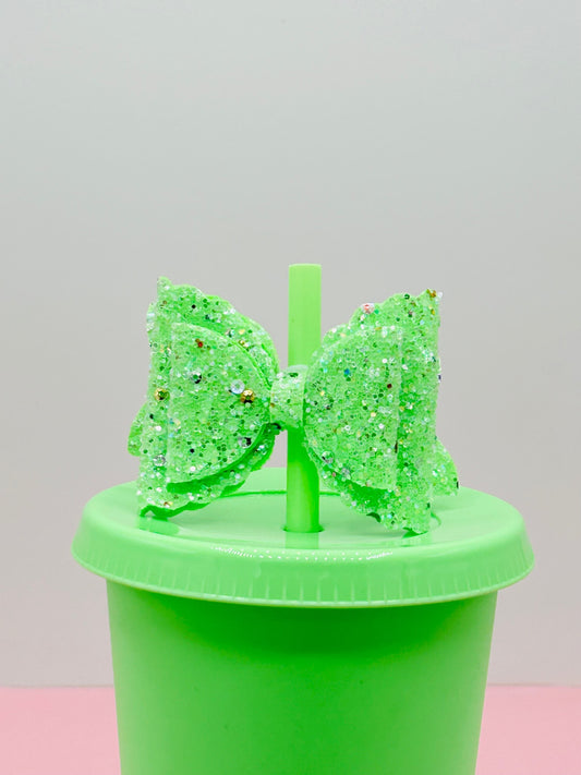 Bow Straw Topper - Lime image 0