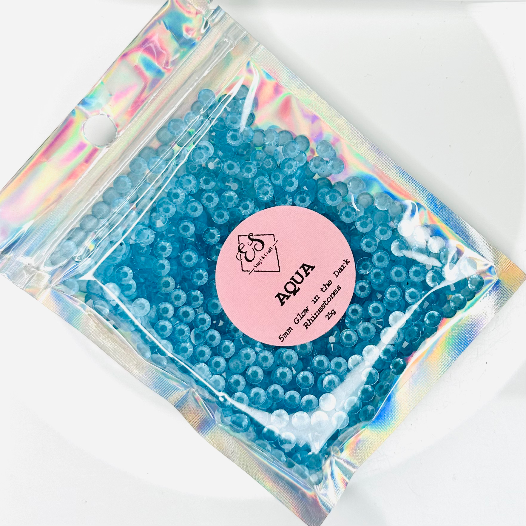 Aqua - Glow in the Dark Resin Rhinestones (3mm, 4mm & 5mm) image 2