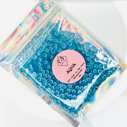 Aqua - Glow in the Dark Resin Rhinestones (3mm, 4mm & 5mm) image 2
