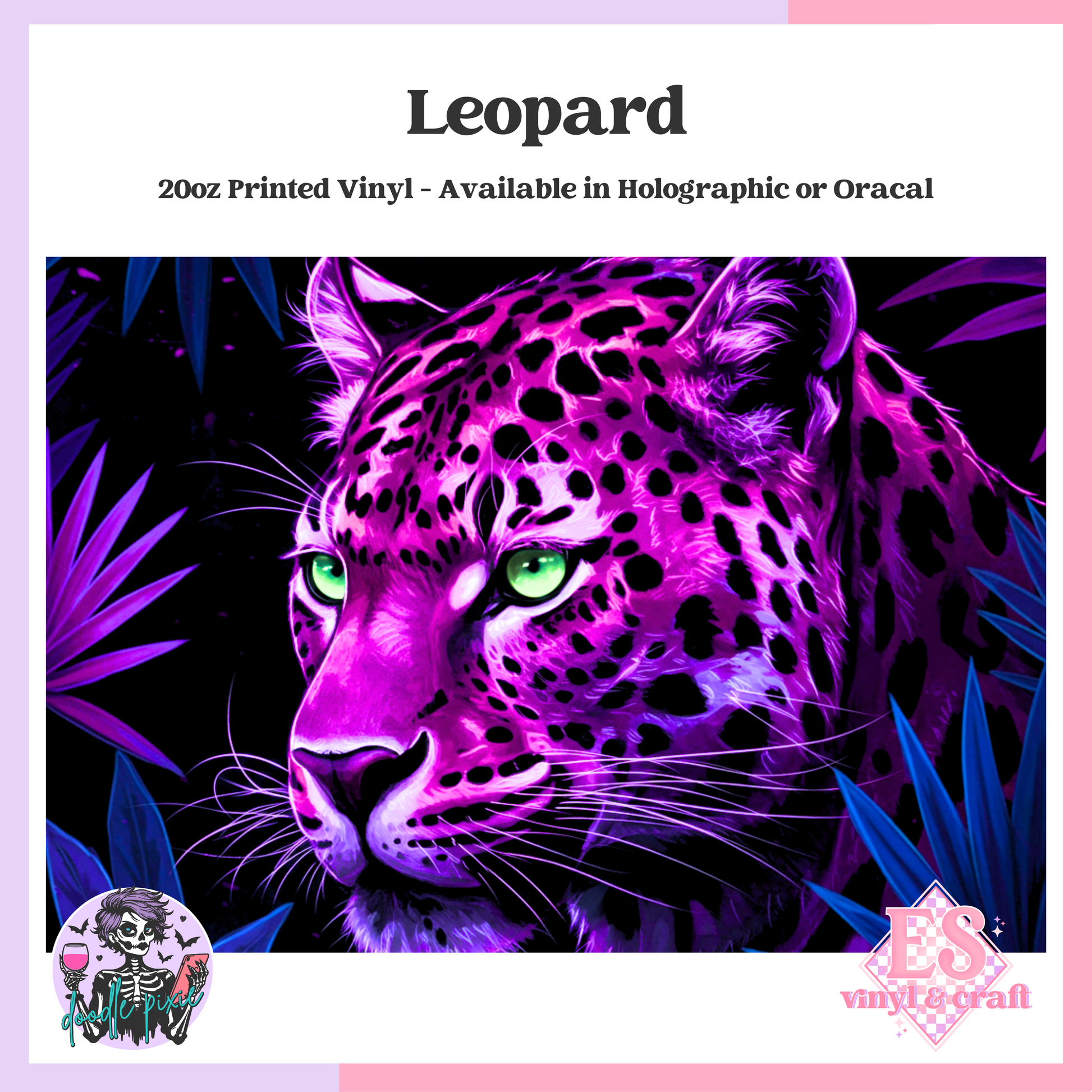Leopard - 20oz Printed Tumbler Self Adhesive Vinyl image 0