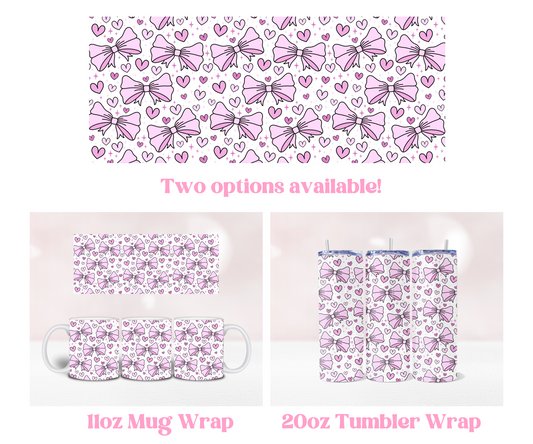 Bows Seamless - Pre Printed Sublimation 11oz or 20oz Wrap image 0