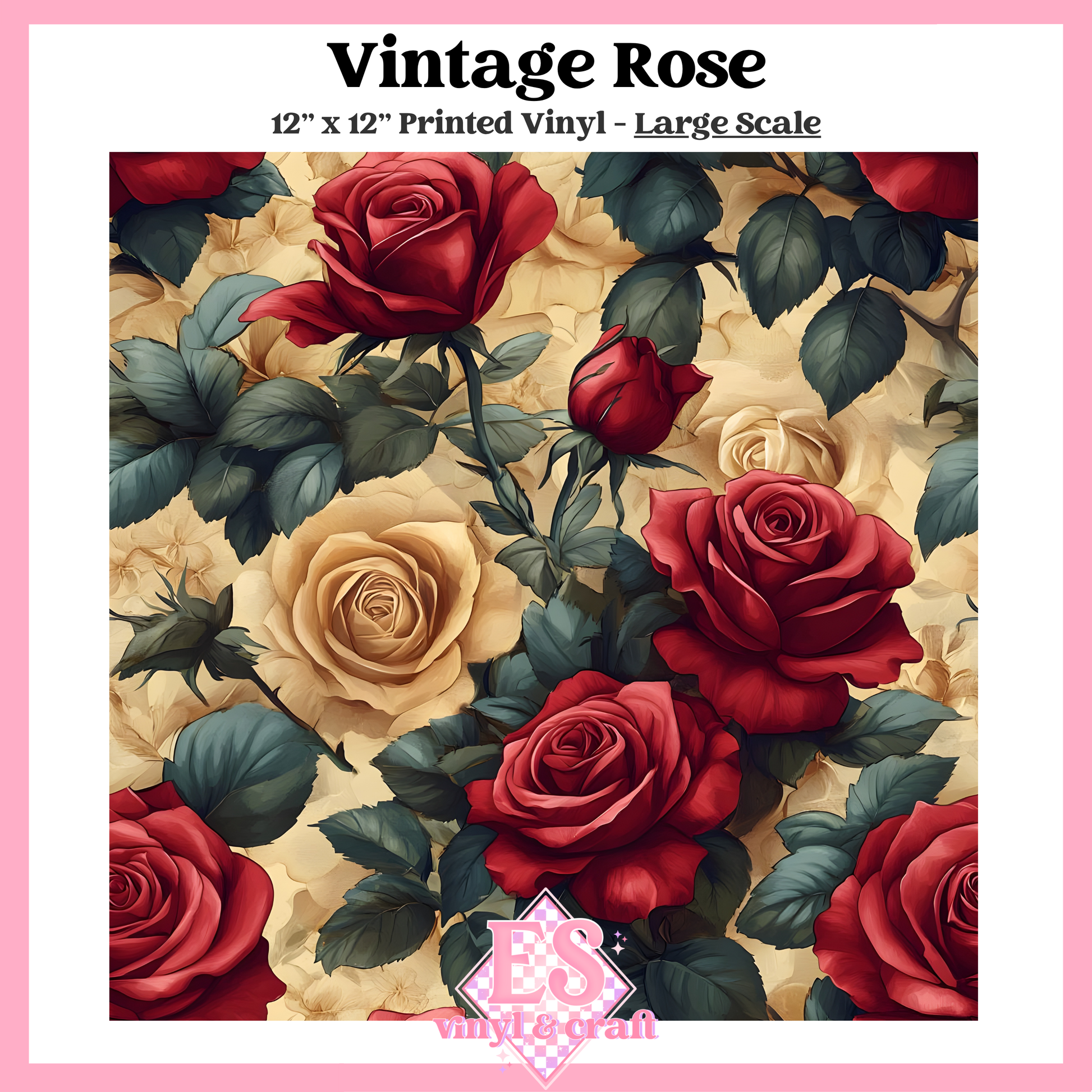 Vintage Rose - Small or Large Scale Options - 12" x 12" Sheet image 2