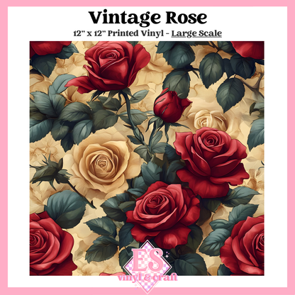 Vintage Rose - Small or Large Scale Options - 12" x 12" Sheet image 2