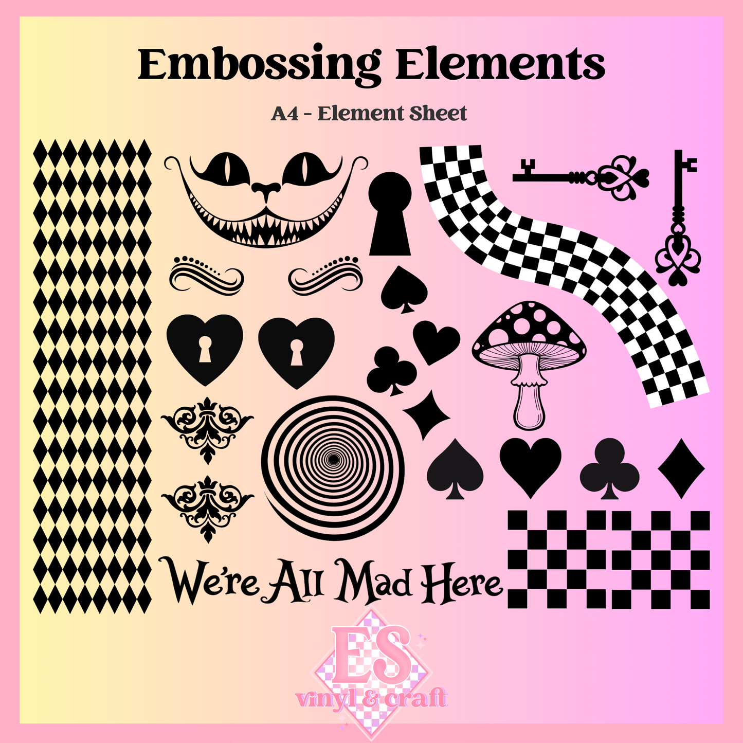 Embossing Elements - UVDTF (A4 Sheet) 21 image 1