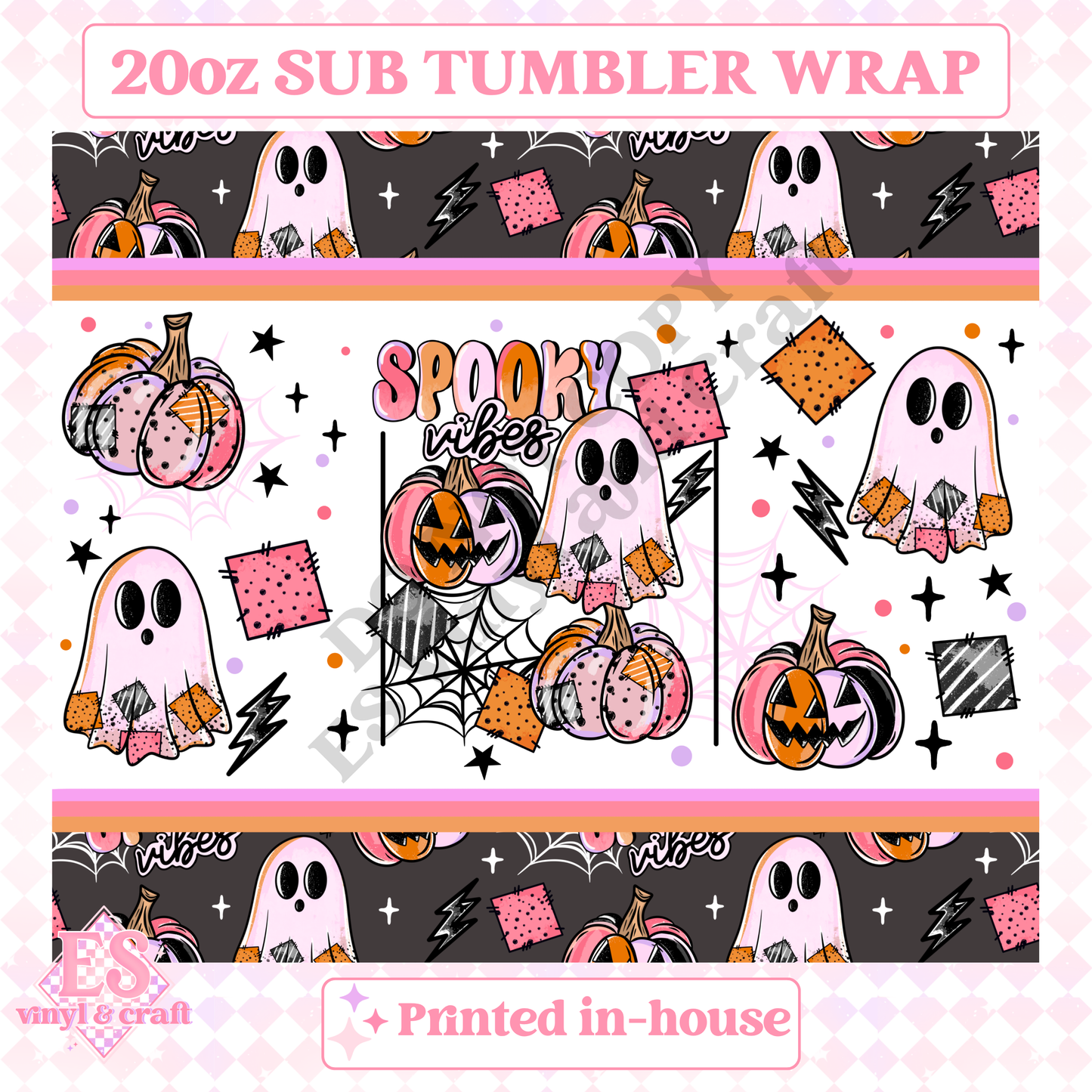 Spooky Vibes - Full 20oz Tumbler Sublimation Print image 1