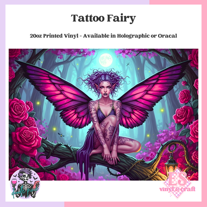 Tattoo Fairy - 20oz Printed Tumbler Self Adhesive Vinyl image 0