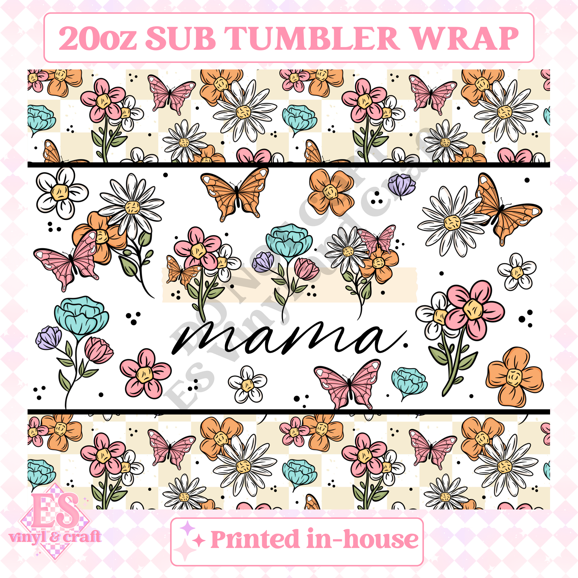 Mum, Mama or Mini - Full 20oz Tumbler Sublimation Print image 3