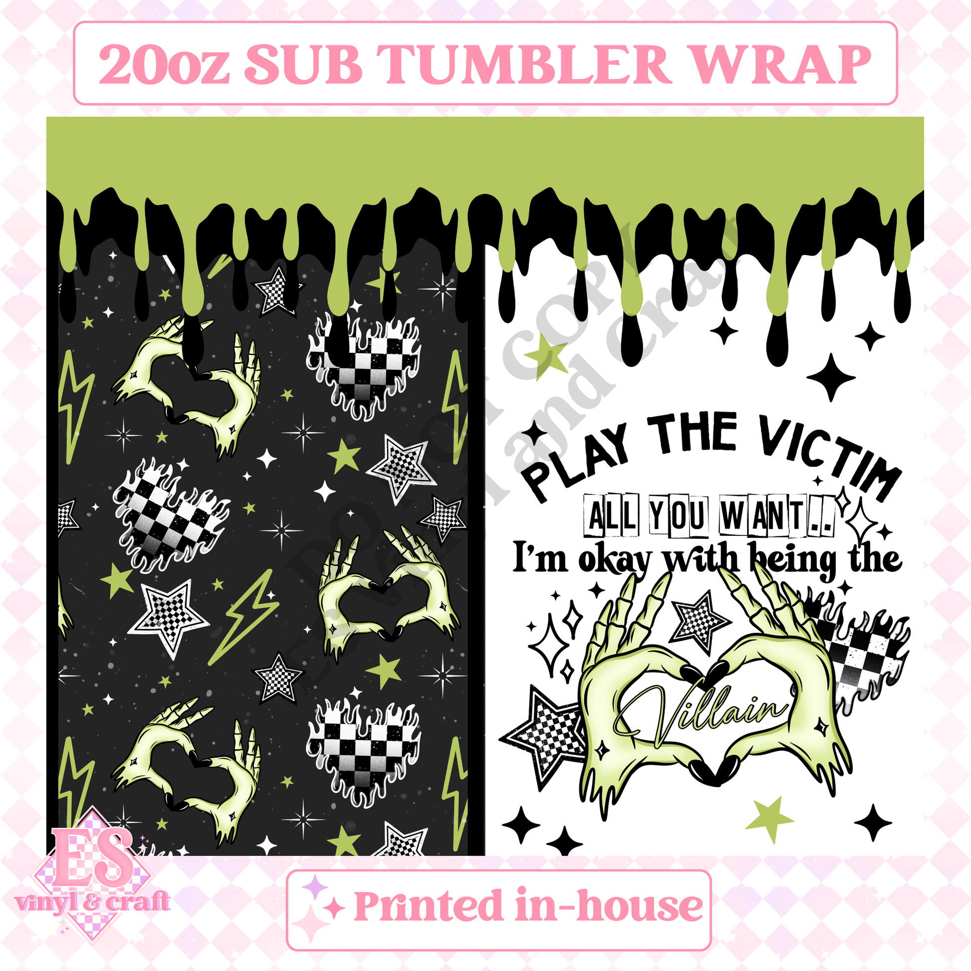 Play the Victim - Full 20oz Tumbler Sublimation Print image 1