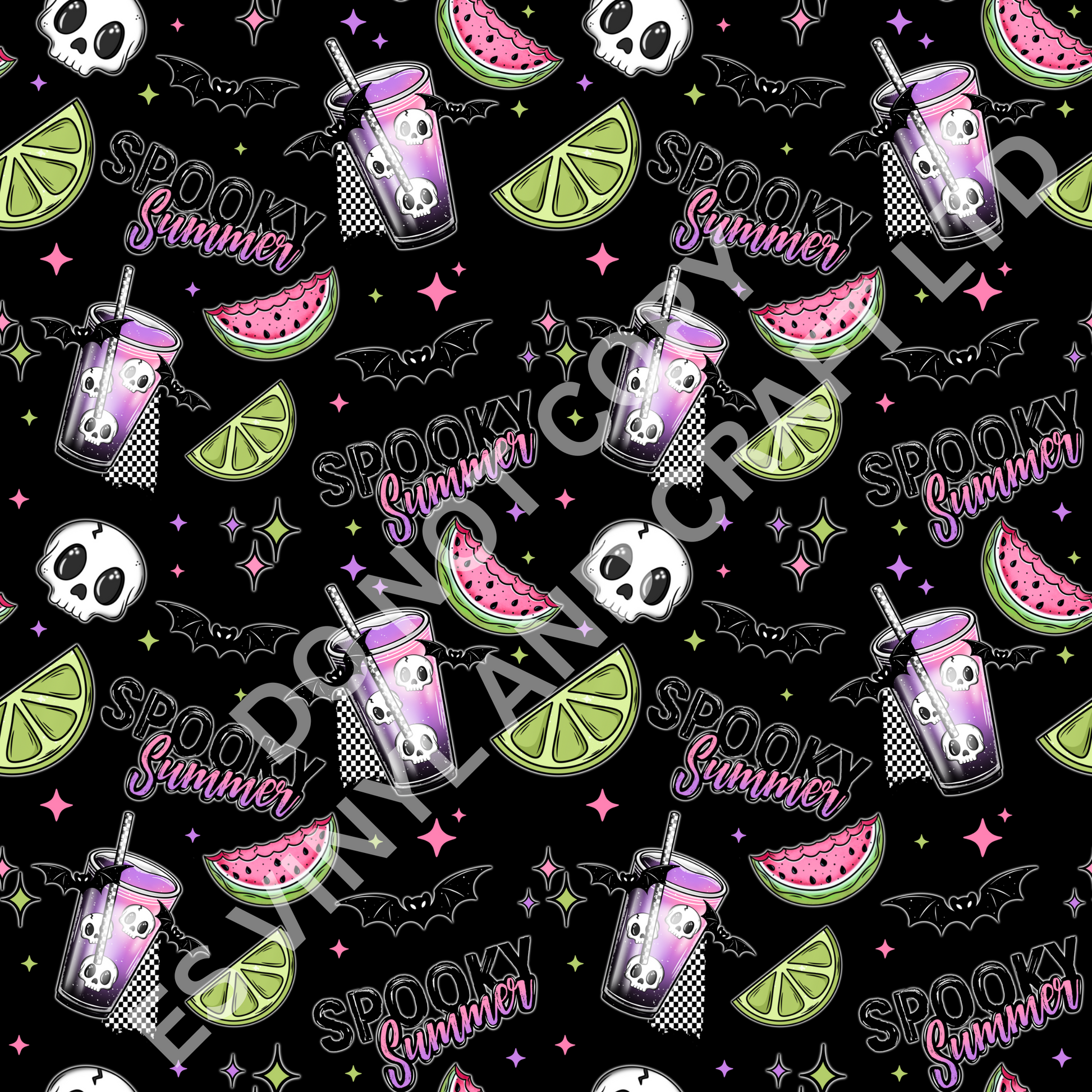 Spooky Summer - Holographic or Normal Printed Vinyl (A4 or 12" x 12") Sheet image 2