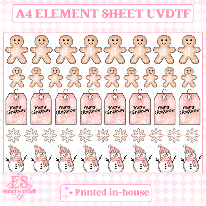 Pink Christmas - UVDTF (A4 Sheet) 210mm x 300mm image 0