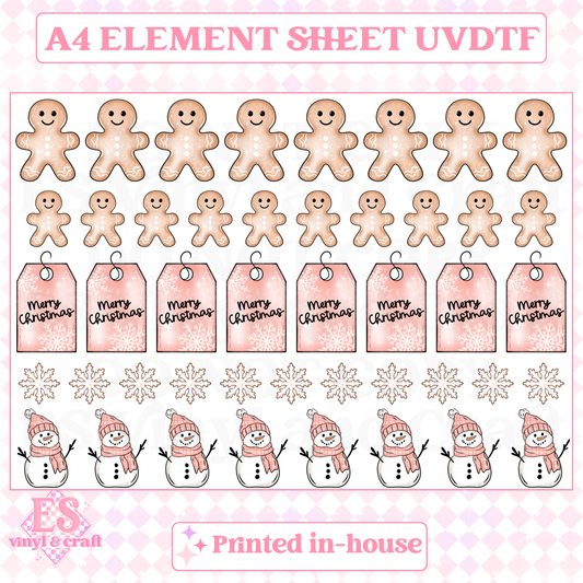 Pink Christmas - UVDTF (A4 Sheet) 210mm x 300mm image 0