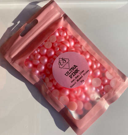 Ultra Pink - Pearl Mix 6mm, 8mm & 10mm image 1