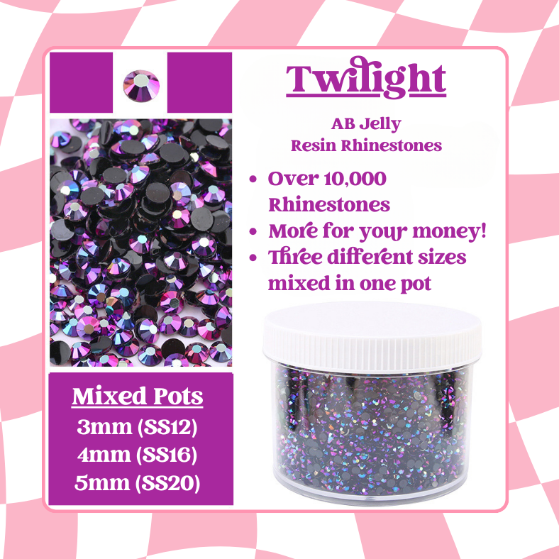 Rhinestone Mixed Pots (3mm, 4mm, 5mm) 100g image 3