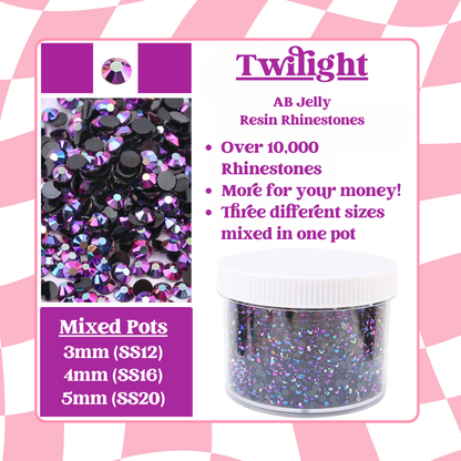 Rhinestone Mixed Pots (3mm, 4mm, 5mm) 100g image 3