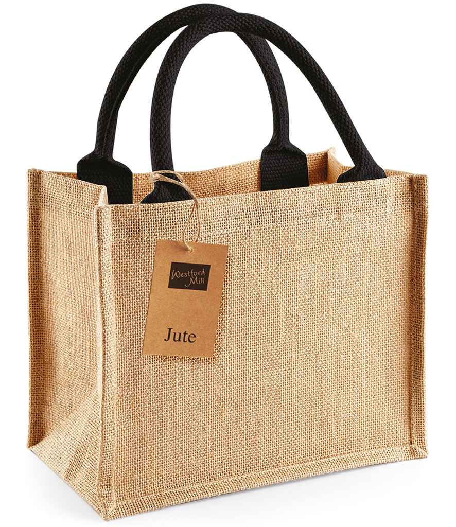 Westford Mill Mini Jute Bag - Black Handles image 0