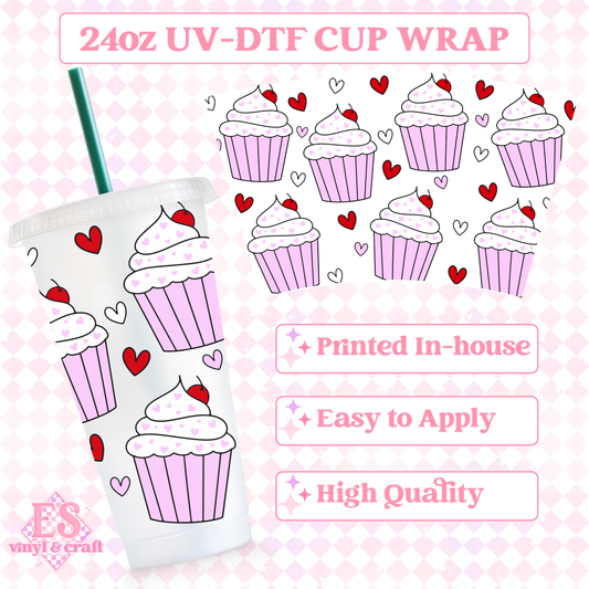 Cupcakes - UVDTF 24oz Cold Cup Wrap image 0