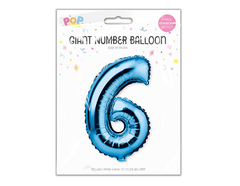 Blue Foil Number Balloon 65cm image 6