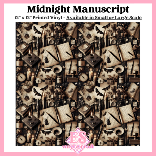 Midnight Manuscript - Small or Large Scale Options - 12" x 12" Sheet image 0
