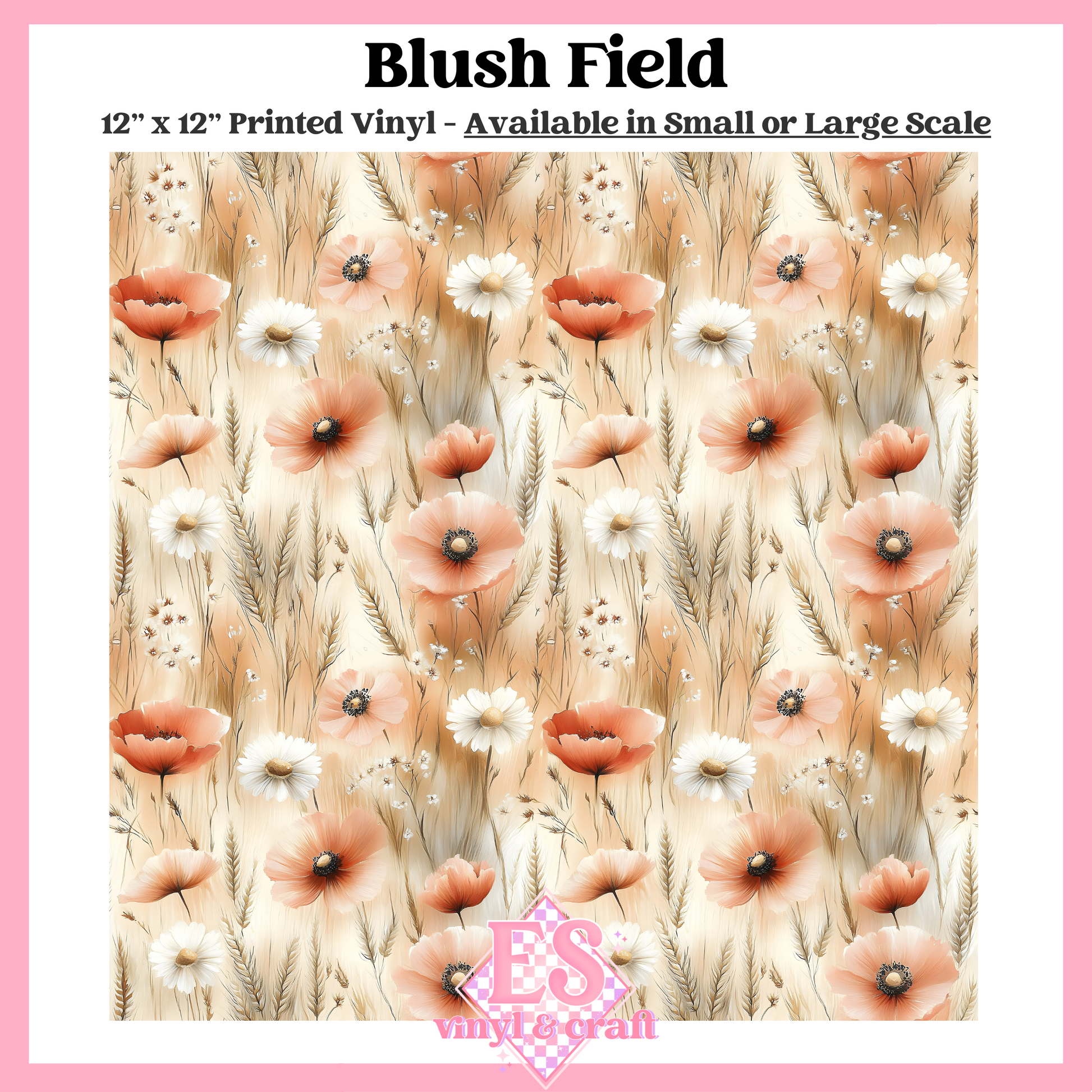 Blush Field - Small or Large Scale Options - 12" x 12" Sheet image 0