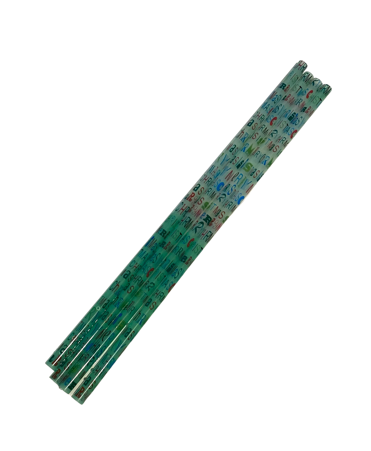 Christmas Letter Green Cold Colour Change Clear Straw image 1