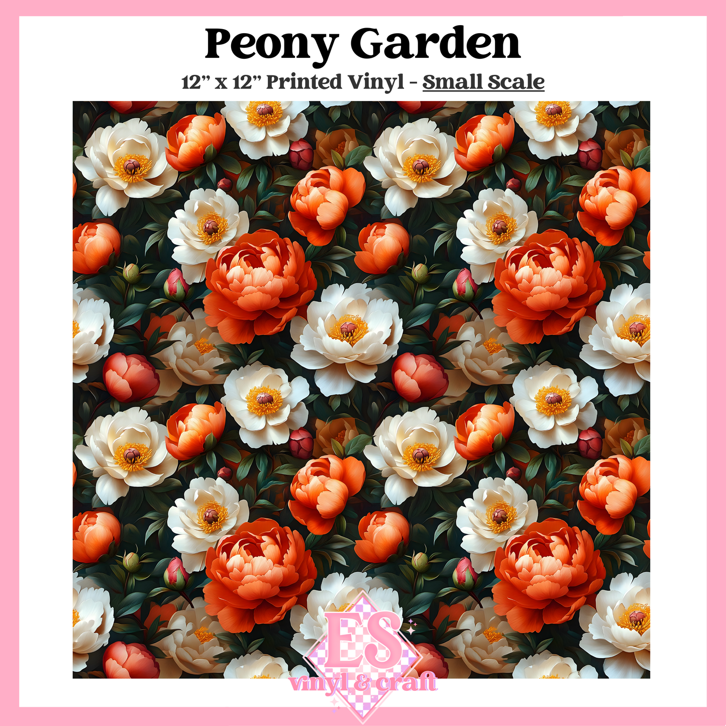Peony Gardem - Small or Large Scale Options - 12" x 12" Sheet image 1