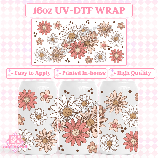 Spring Florals - 16oz Beer Can / Libbey UV-DTF Transfer image 0