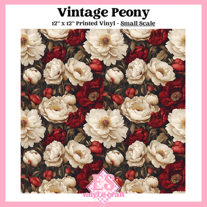 Vintage Peony - Small or Large Scale Options - 12" x 12" Sheet image 1