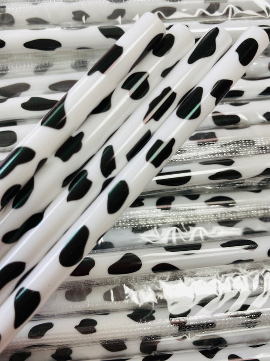 Cow Print White Straw image 0