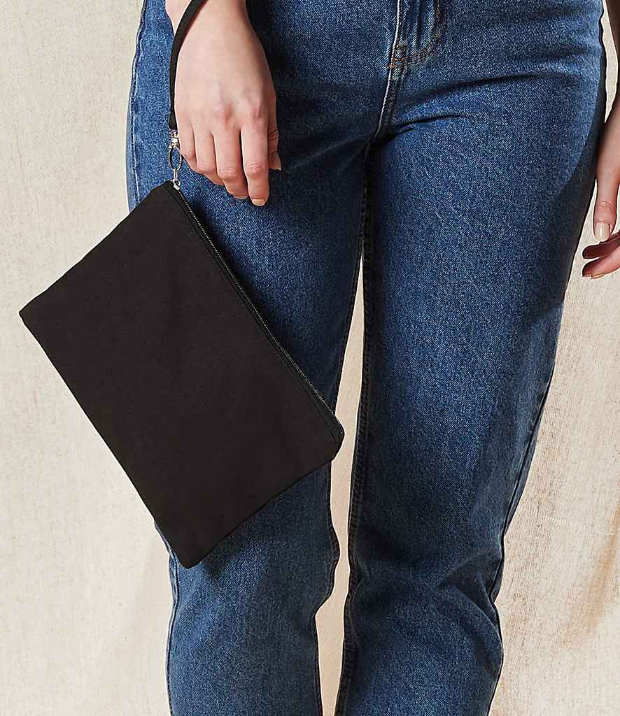 Westford Mill Canvas Wristlet Pouch Natural / Light Grey image 1