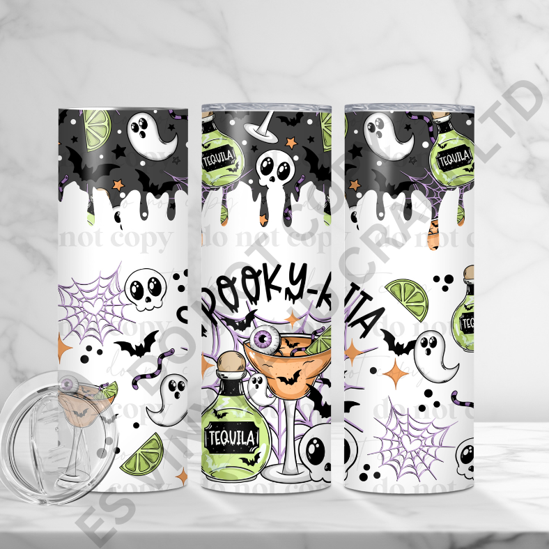 Spooky Rita White - Full 20oz Tumbler Sublimation Ready Print image 0