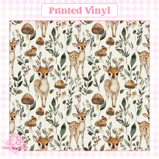Deer Woodland - UV Printed Vinyl 12" x 12" Sheet image 0