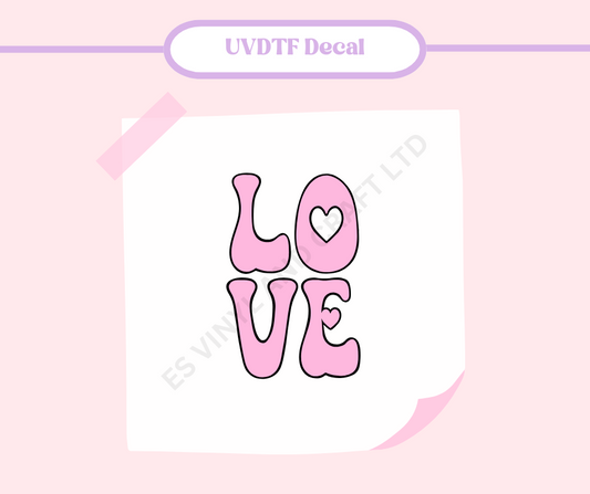 Pink LOVE  - UVDTF Decal image 0